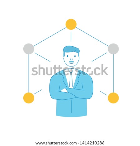 Personal Development, Confident, Empowerment, Competence; Proficiency. Vector flat linear style - filled outline