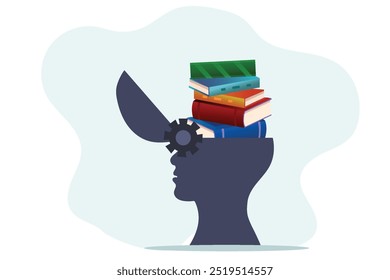 Personal development and experience improvement with never stop learning mindset vector illustration concept