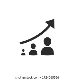 Personal development glyph icon. Simple solid style for web and app. Strategy management, capital, human, leadership concept. Vector illustration isolated on white background. EPS 10.
