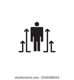 Personal development icon black and white vector sign