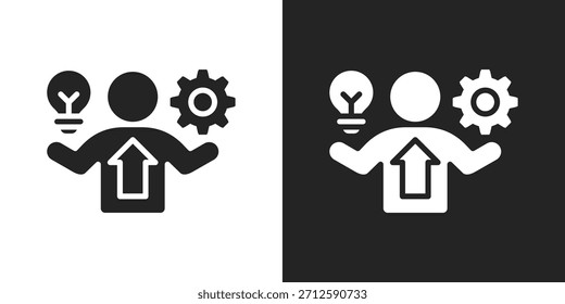 Personal Development Icon In Black And White Glyph Style