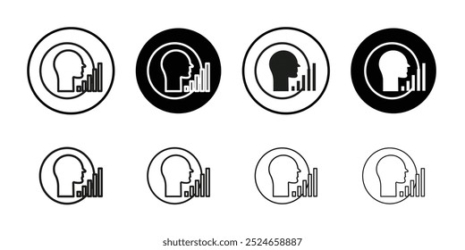 Personal development icon Collection of flat thin outline vector