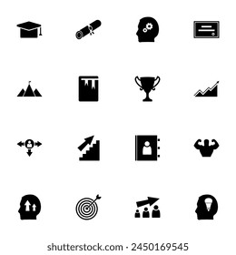 Icono de desarrollo personal - Expandir a cualquier tamaño - Cambiar a cualquier color. Vector plano perfecto Contiene tales iconos como habilidad, coach, crecimiento, desarrollo, liderazgo, trabajo, progreso, negocio, motivación
