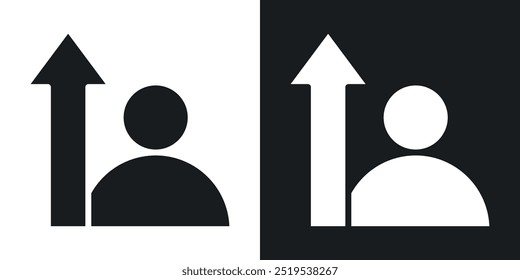 Personal development icon icons in black and white filled style