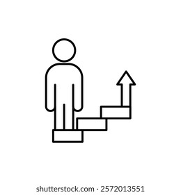 Personal development icon in liner stroke style