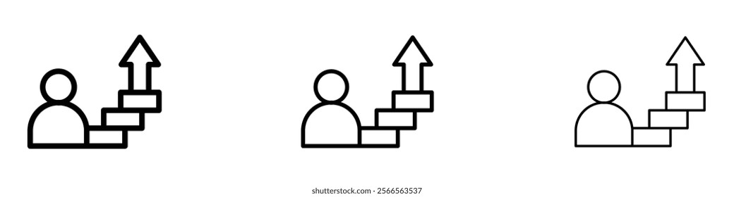 Personal development icon in tree different line stroke sizes.