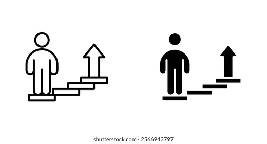 Personal development icons. black and white vector set.