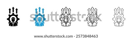 Personal development icons in filled and 3 stroke weights