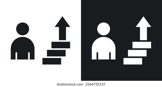 Personal development icons in flat syle