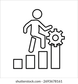 ícones de desenvolvimento pessoal. ilustração de vetor de linha simples