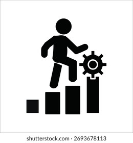 ícones de desenvolvimento pessoal. ilustração de vetor sólido simples