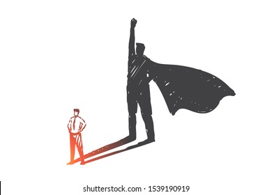 Personal development, leadership, ambition concept sketch. Hand drawn isolated vector