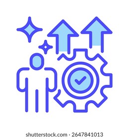 Personal Development Line Icon, Outline Symbol for Self-Improvement, Skill Enhancement, Growth Mindset, Learning Journey, and Life Progression. Vector Sign Icon.