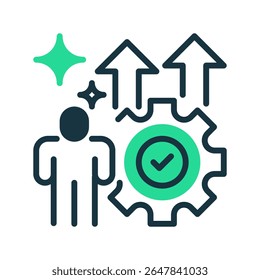 Personal Development Line Icon, Outline Symbol for Self-Improvement, Skill Enhancement, Growth Mindset, Learning Journey, and Life Progression. Vector Sign Icon.