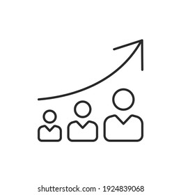 Personal development line icon. Simple outline style for web and app. Strategy management, capital, human, leadership concept. Vector illustration isolated on white background. EPS 10.