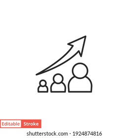 Personal development line icon. Simple outline style for web and app. Strategy management, capital, human, leadership concept. Vector illustration isolated on white background. Editable stroke EPS 10.