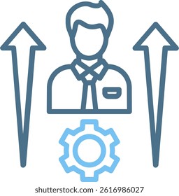 Personal Development Line Two Colour Icon