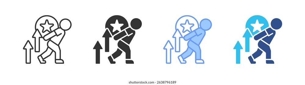 Personal Development Multi Style Icon Set Vector