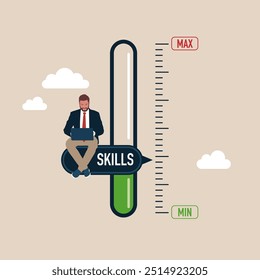 Personal development plan for career success. Build Businessman specialist skill. Modern vector illustration in flat style