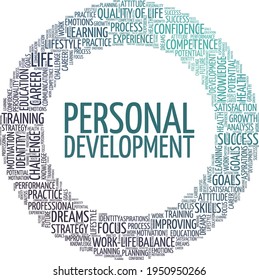 Personal development vector illustration word cloud isolated on a white background.