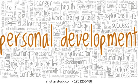 Personal development vector illustration word cloud isolated on a white background.