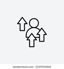 Ícone do vetor da linha de desenvolvimento pessoal. EPS 10