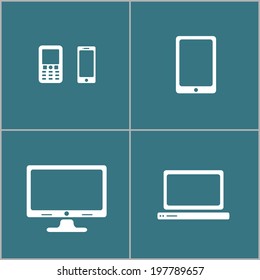 personal device icon set, each icon is a single object (compound path), vector eps10
