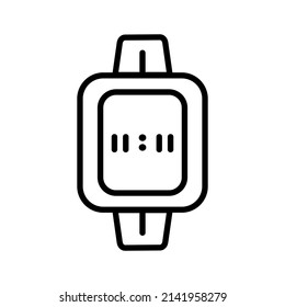 Personal device vector icon. Digital clock symbol line vector icon on white background. Flat line vector illustration