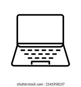 personal device vector icon. Laptop symbol line vector icon on  white background. Flat line vector illustration