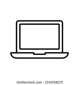 personal device vector icon. Laptop symbol line vector icon on  white background. Flat line vector illustration