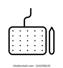 personal device vector icon. Pen tablet symbol line vector icon on  white background. Flat line vector illustration