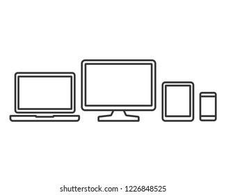 Personal device vector line icon