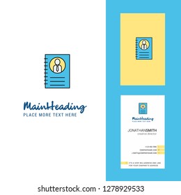 Personal diary Creative Logo and business card. vertical Design Vector