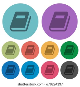 Personal diary darker flat icons on color round background