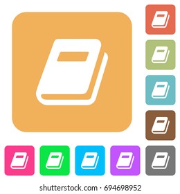 Personal diary flat icons on rounded square vivid color backgrounds.