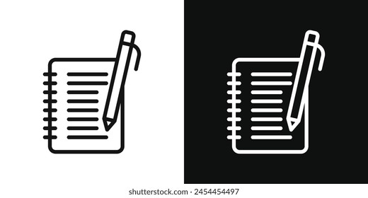 Personal Diary Icon Set. Student Notebook Vector Symbol.