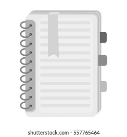 Personal dictionary icon in monochrome style isolated on white background. Interpreter and translator symbol stock vector illustration.