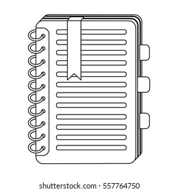 Personal dictionary icon in outline style isolated on white background. Interpreter and translator symbol stock vector illustration.