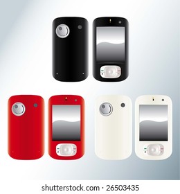 Personal Digital Assistant (PDA) phone in 3 different colors