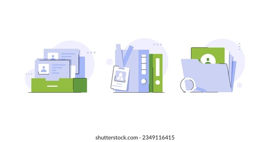 personal document data file,Personal info data icon vector illustration isolated, flat cartoon style of user or profile