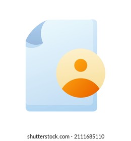 personal document file paper page account user single isolated icon with smooth style