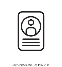 Ícone de documento pessoal Vetor de estrutura de tópicos para interface do usuário da Web