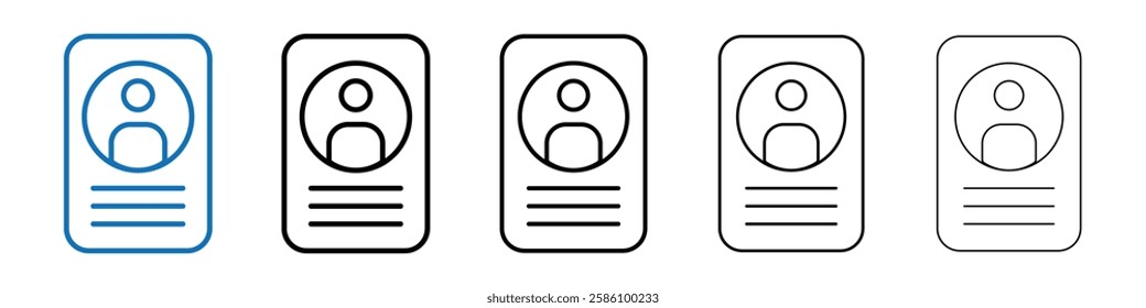 Personal document icon Outline vector logo for web ui
