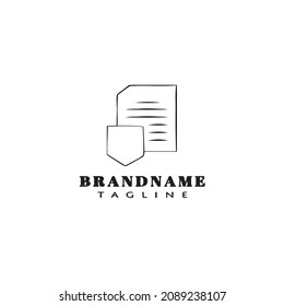 personal document security logo icon cartoon design template black modern isolated vector illustration