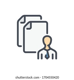 Personal Documentation color line icon. Documents with Personal Data vector outline colorful sign.