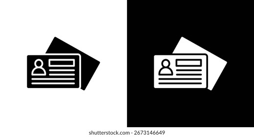 Icono de documentos personales colección. Ilustración vectorial rellena en blanco y negro.