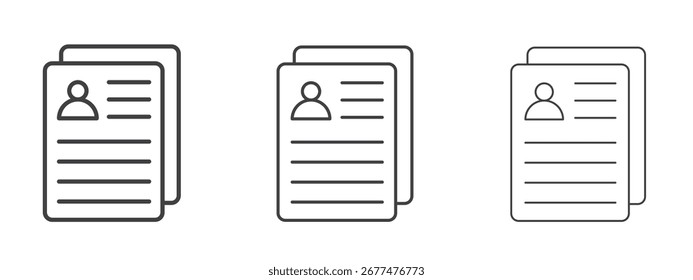 Diseño del icono de los documentos personales, conveniente para el Web, las infografías, la interfaz y los App.