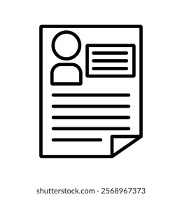 Personal documents icon Isolated flat vector in outline