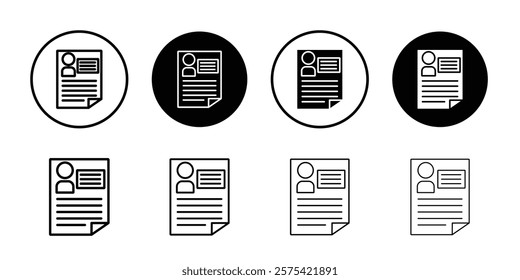 Personal documents icon Isolated flat vector in outline
