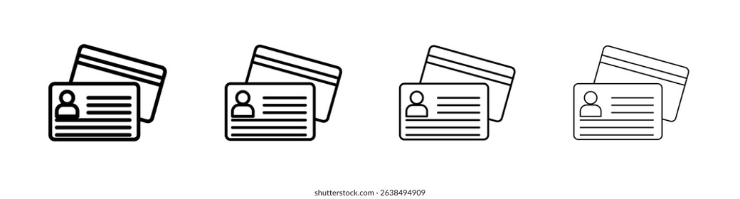 Personal documents icon Outline sign symbol set
